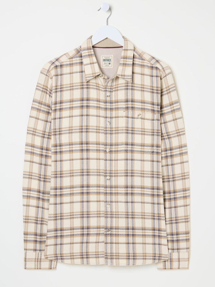 FatFace Natural Long Sleeve Trent Check Shirt - Image 5 of 5