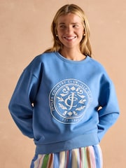 Blue Cotton Rich - Joules Graphic Crew Neck Sweatshirt - صورة 1 من 7