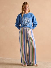 Blue Cotton Rich - Joules Graphic Crew Neck Sweatshirt - صورة 3 من 7