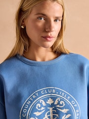 Blue Cotton Rich - Joules Graphic Crew Neck Sweatshirt - صورة 4 من 7