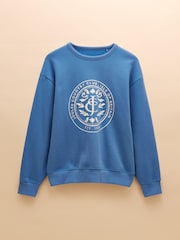 Blue Cotton Rich - Joules Graphic Crew Neck Sweatshirt - صورة 7 من 7