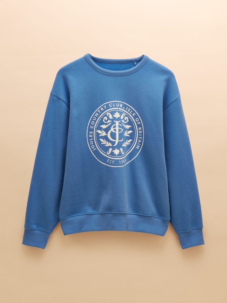 Blue Cotton Rich - Joules Graphic Crew Neck Sweatshirt - صورة 7 من 7