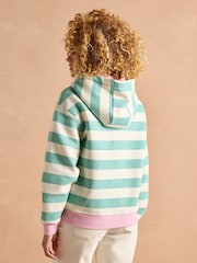 Joules Milbourne Green Marl Stripe Cotton Rich Hoodie - Image 2 of 9