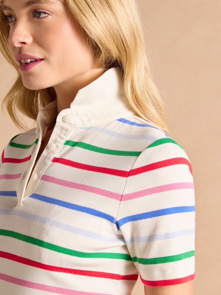 Joules Fairfield Multi Short Sleeve Ribbed Polo Shirt - Image 3 of 6