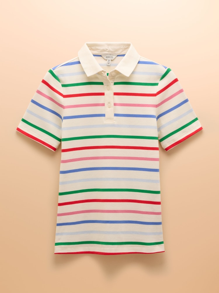Joules Fairfield Multi Short Sleeve Ribbed Polo Shirt - Image 6 of 6