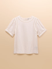 Joules Sienna White Ladder Trim T-Shirt - Image 8 of 8