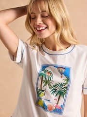 Joules Postcard Graphic Cotton Short Sleeve T-Shirt - Image 5 of 8