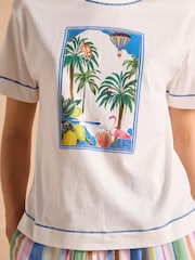 Joules Postcard Graphic Cotton Short Sleeve T-Shirt - Image 7 of 8