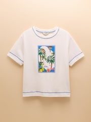 Joules Postcard Graphic Cotton Short Sleeve T-Shirt - Image 8 of 8