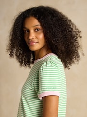 Joules Erin Green Short Sleeve Striped T-Shirt - Image 3 of 6
