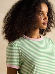 Joules Erin Green Short Sleeve Striped T-Shirt - Image 5 of 6