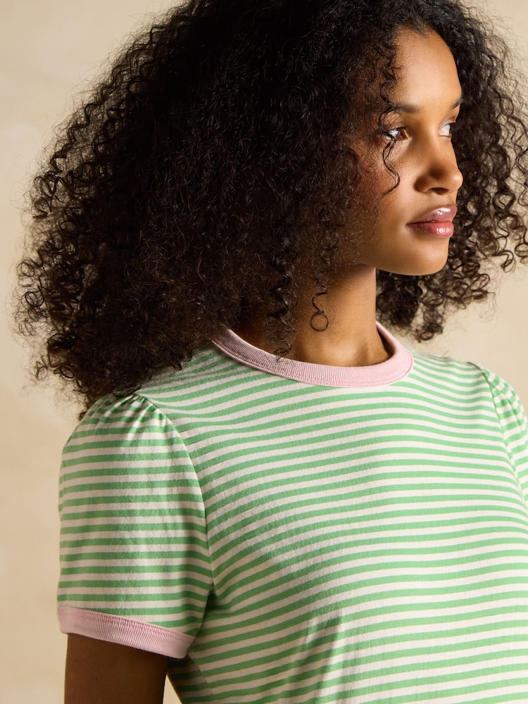 Joules Erin Green Short Sleeve Striped T-Shirt - Image 5 of 6