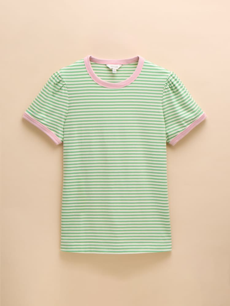 Joules Erin Green Short Sleeve Striped T-Shirt - Image 6 of 6