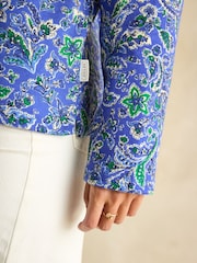 Joules Harbour Blue Paisley Boat Neck Printed Top - Image 6 of 7