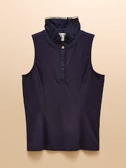 Joules Kate Navy Sleeveless Frill Neck Top - Image 7 of 7