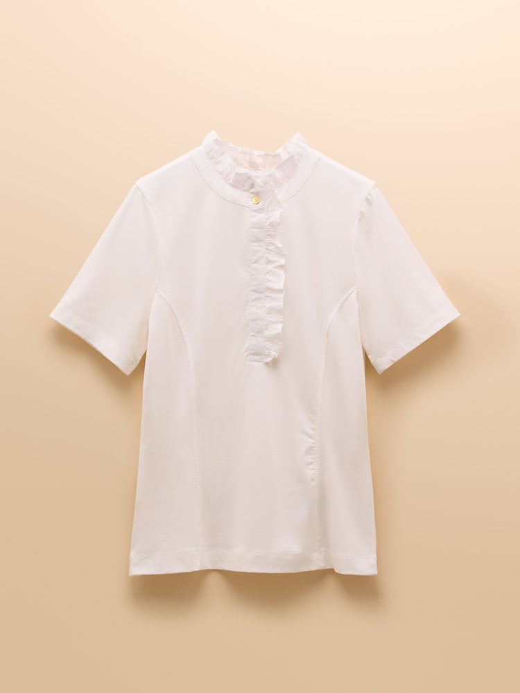 Joules Kate Short Sleeve Frilled Neck Top - Imagen 5 de 5