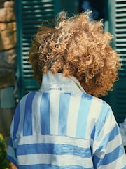 Joules Leighton Blue Stripe Short Sleeve Cotton Slub Rugby Top - Image 3 of 12