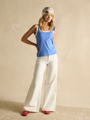 Joules Sofia Blue Ribbed Vest - Image 4 of 7