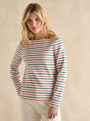 Rayas rosas y verdes - Joules Harbour Boat Neck Breton Top - Imagen 1 de 7