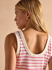 Joules Sofia Pink Stripe Ribbed Vest - Image 6 of 8