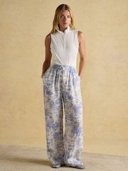 Joules Kate White Sleeveless Frill Neck Top - Image 5 of 9