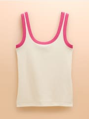 Joules Sofia Cream Ribbed Vest - Image 7 of 7