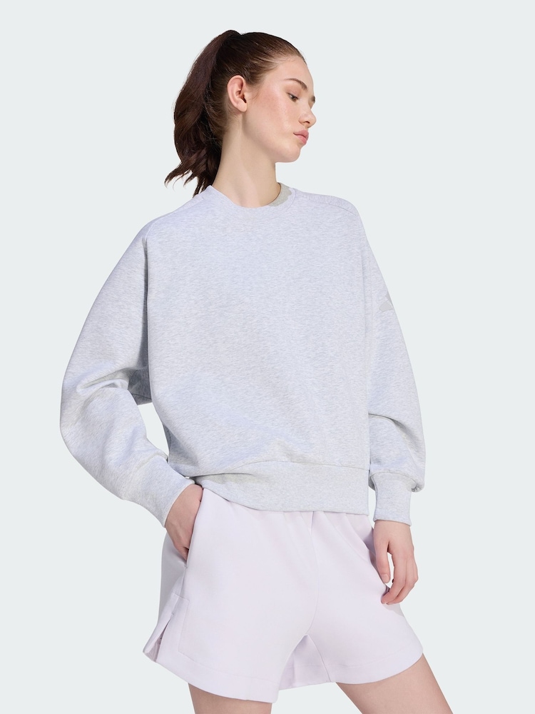adidas Grey Soft Lux Loose Sweatshirt - Image 1 of 5 adidas Grey Soft Lux Loose Sweatshirt - Image 1 of 5