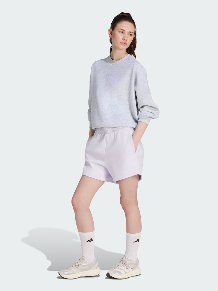 adidas Grey Soft Lux Loose Sweatshirt - Image 2 of 5 adidas Grey Soft Lux Loose Sweatshirt - Image 2 of 5