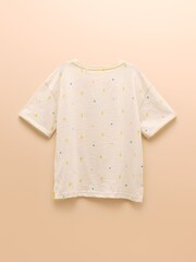 Joules Fundays Cream Printed T-Shirt - Image 2 of 4