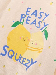 Joules Fundays Cream Printed T-Shirt - Image 3 of 4