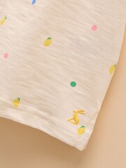 Joules Fundays Cream Printed T-Shirt - Image 4 of 4