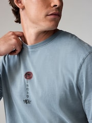Blue Tiger Relaxed Fit 100% Cotton Japanese Back Print Graphic T-Shirt - Image 5 of 9