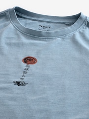 Blue Tiger Relaxed Fit 100% Cotton Japanese Back Print Graphic T-Shirt - Image 9 of 9