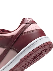 Nike Red and Echo Pink Youth Dunk Low Trainers - Image 12 of 12