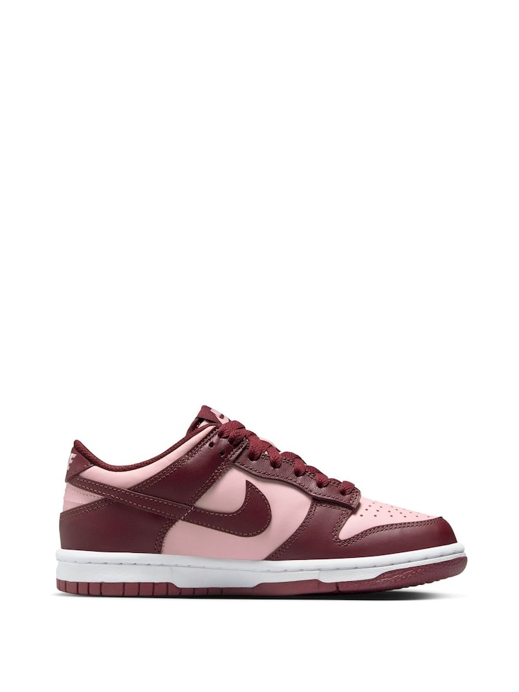 Nike Red and Echo Pink Youth Dunk Low Trainers - Image 2 of 12