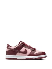 Nike Red and Echo Pink Youth Dunk Low Trainers - Image 4 of 12