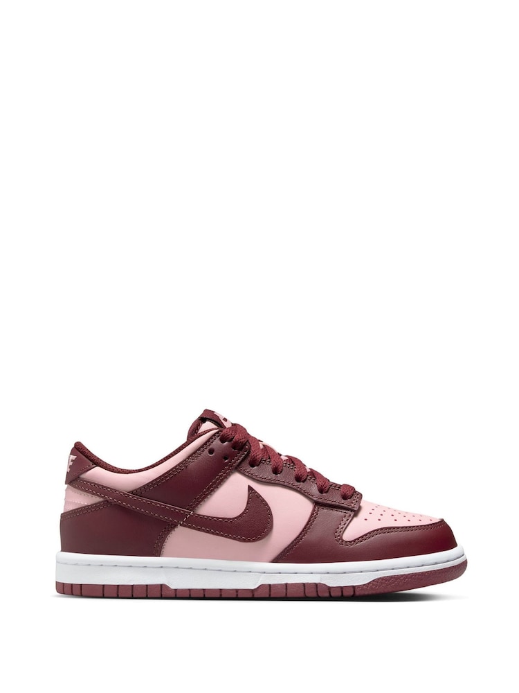 Nike Red and Echo Pink Youth Dunk Low Trainers - Image 4 of 12