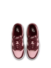 Nike Red and Echo Pink Youth Dunk Low Trainers - Image 7 of 12
