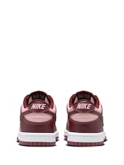 Nike Red and Echo Pink Youth Dunk Low Trainers - Image 8 of 12