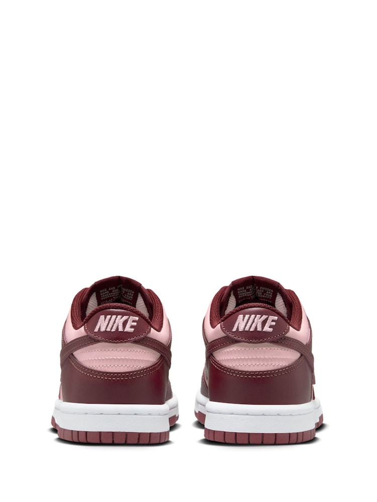 Nike Red and Echo Pink Youth Dunk Low Trainers - Image 8 of 12