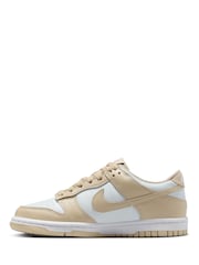 Nike Natural White Youth Dunk Low Trainers - Image 3 of 10