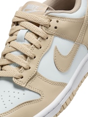 Nike Natural White Youth Dunk Low Trainers - Image 8 of 10