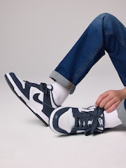 Granatowo-biały - Nike Youth Dunk Low Trainers - Image 1 of 12