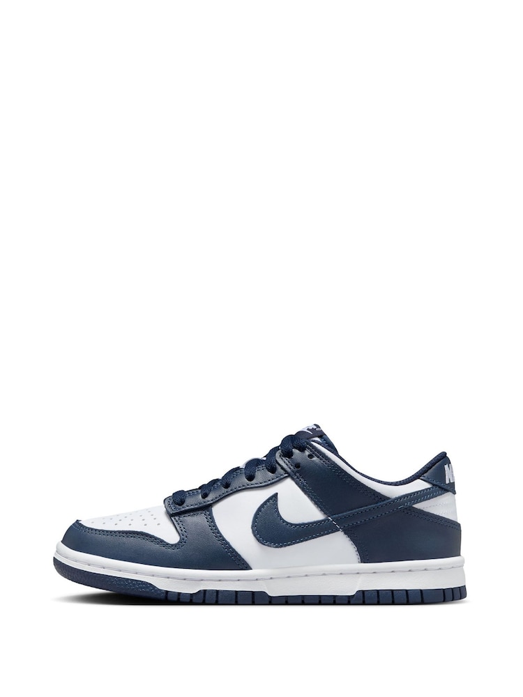 Marineblauw/wit - Nike Dunk Low jeugdsneakers - Image 3 of 12