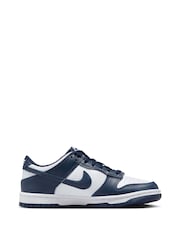 Granatowo-biały - Nike Youth Dunk Low Trainers - Image 4 of 12