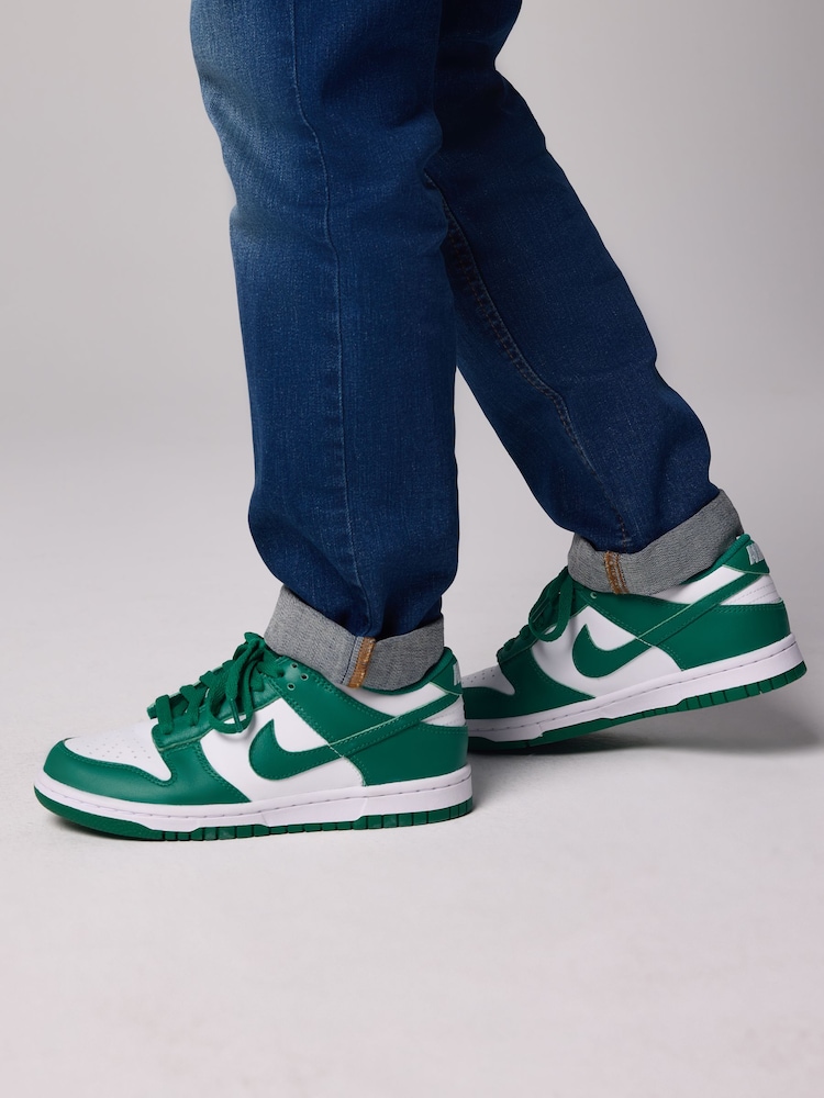 Biało-zielony - Nike Youth Dunk Low Trainers - Image 1 of 12