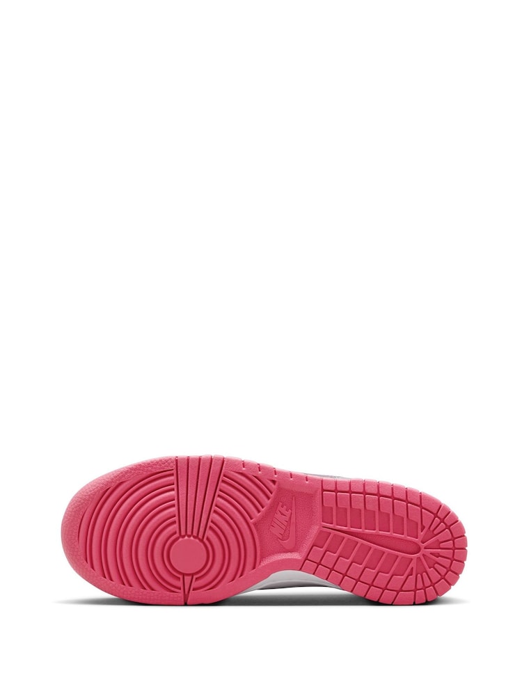 White/Fuschia Pink - Nike Dunk Low jeugdsneakers - Image 10 of 13
