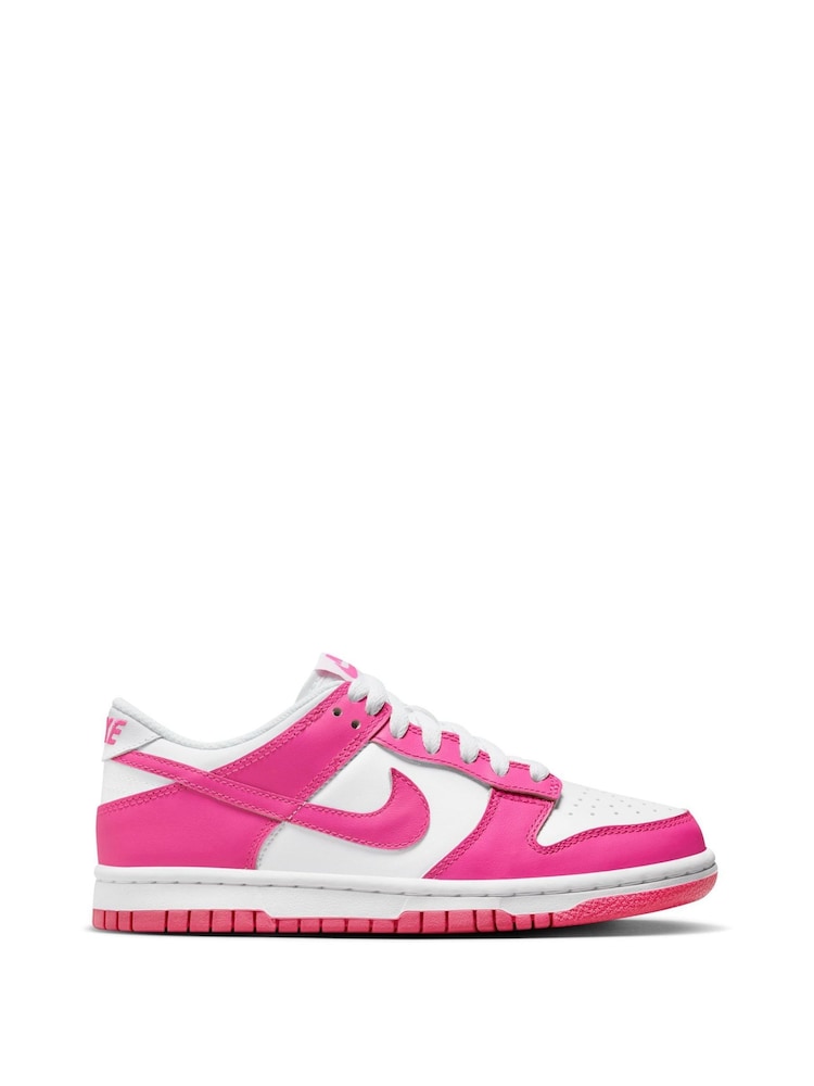 White/Fuschia Pink - Nike Dunk Low jeugdsneakers - Image 3 of 13