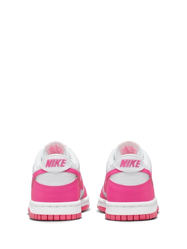 White/Fuschia Pink - Nike Dunk Low jeugdsneakers - Image 5 of 13
