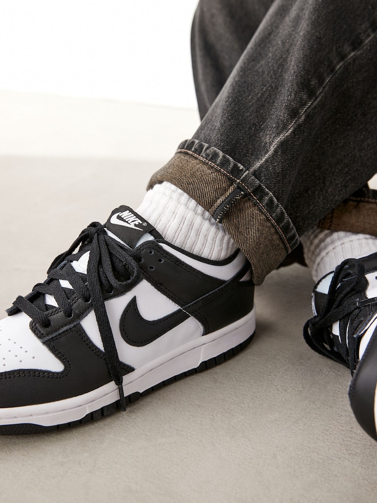 Czarny/biały - Nike Youth Dunk Low Trainers - Image 2 of 10